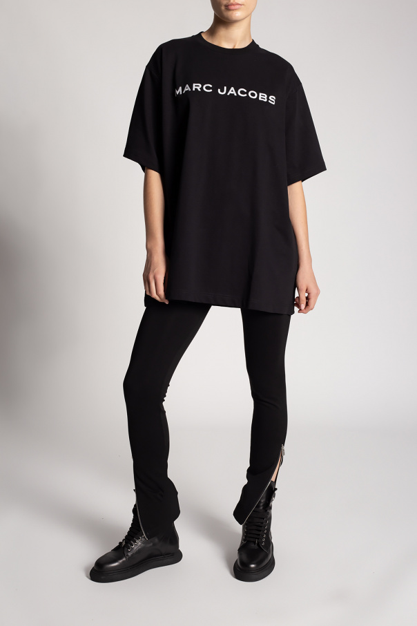 Tシャツ・カットソー Marc Jacobs Black T-Shirt With Logo And Micro Crystals Marc Jacobs Black T-shirt With Logo And Micro Crystals In